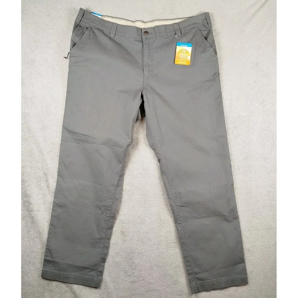 NWT Columbia Omni Shade Gray Pants Men's 44X32 Outdoors Hiking‎ Travel UPF 50